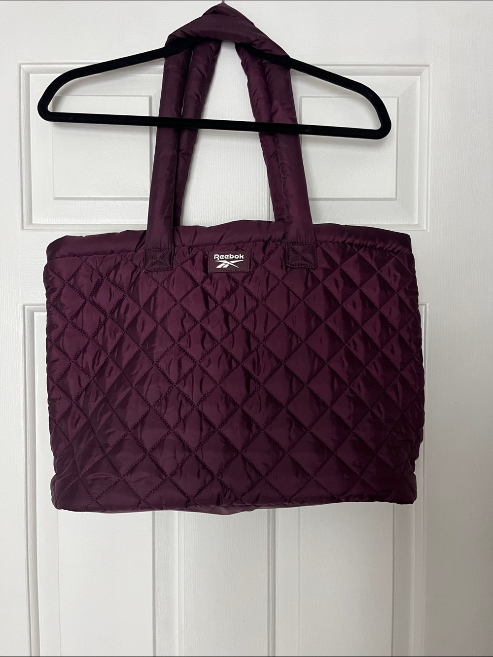 NWOT Reebok Barbara Quilted Travel Tote Bag - Dark Purple / Plum